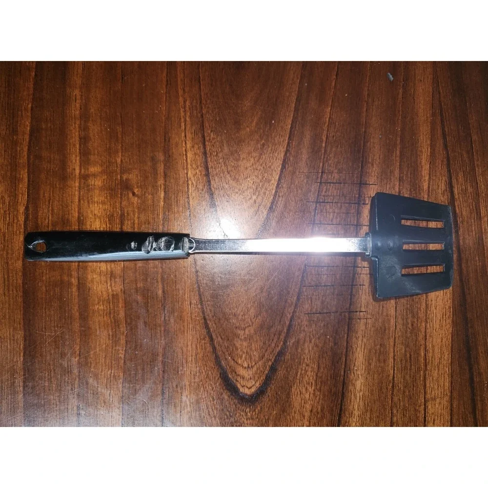 Vintage EKCO Black Nylon & Stainless Steel Slotted Spatula Turner